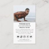 Personal Trainer Fitness Qr Code Social Media Icon Visitenkarte (Vorderseite)