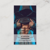 Personal Trainer Fitness QR Code Social Media Visitenkarte (Vorderseite)