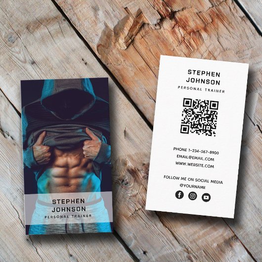 Personal Trainer Fitness QR Code Social Media Visitenkarte