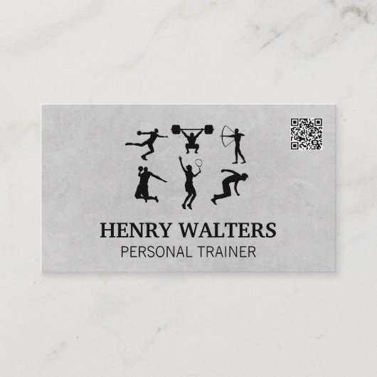 Personal Trainer | Fitness | QR-Code Visitenkarte (Vorderseite)
