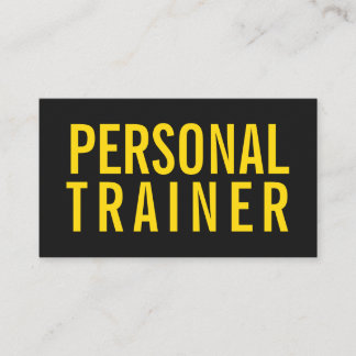 Personal Trainer Fitness Schwarz-Gelb modern Visitenkarte