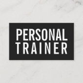 Personal Trainer Fitness Schwarz-Weiß modern Visitenkarte (Vorderseite)