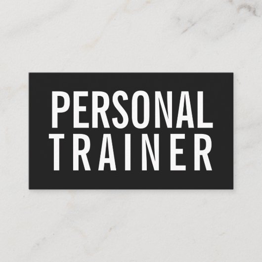 Personal Trainer Fitness Schwarz-Weiß modern Visitenkarte (Vorderseite)
