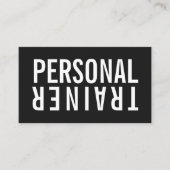 Personal Trainer Fitness Schwarz-Weiß modern Visitenkarte (Vorderseite)