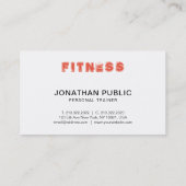 Personal Trainer Fitness Sport Coach Elegante Visitenkarte (Rückseite)