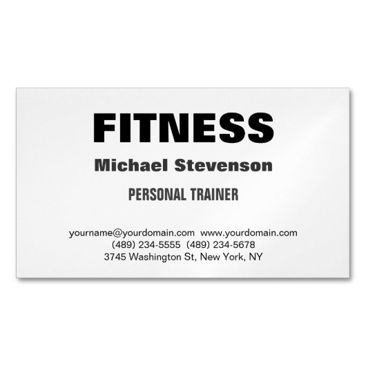 Personal Trainer Fitness Trendy Stylish Magnetische Visitenkarte (Vorderseite)