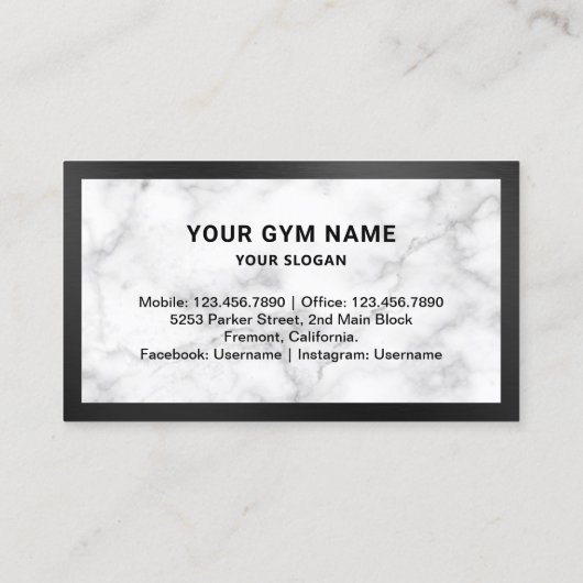 Personal Trainer Foto für die Fitness aus weißem M Visitenkarte (Rückseite)