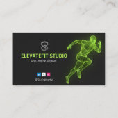 Personal Trainer Geschäft | Black Green Visitenkarte (Rückseite)