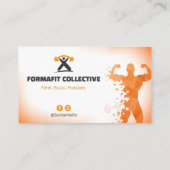Personal Trainer Geschäft | Orange Weiß Visitenkarte (Rückseite)