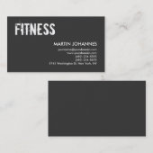 Personal Trainer Grau White Business Card Visitenkarte (Vorne/Hinten)