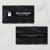 Personal Trainer | Gun Metal Trim | Eisblau Visitenkarte (Vorne/Hinten)