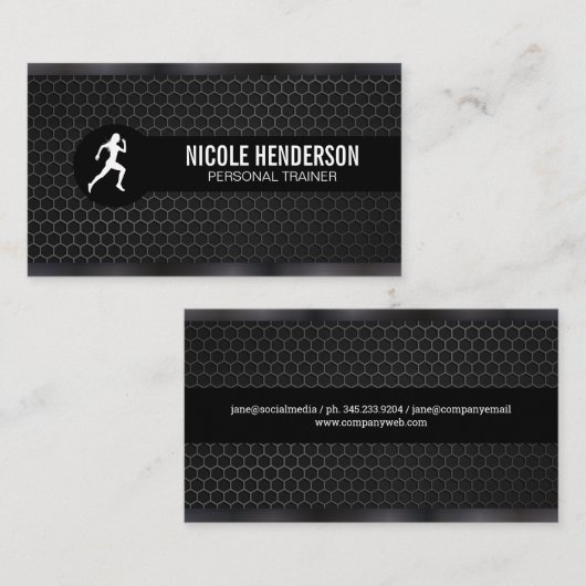 Personal Trainer | Gun Metal Trim | Kohlenstofffas Visitenkarte (Vorne/Hinten)