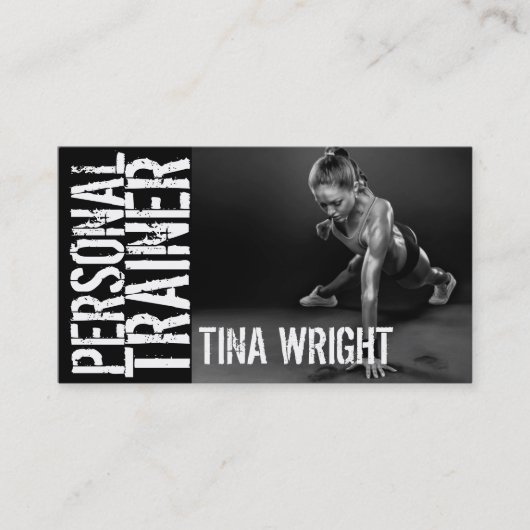 Personal Trainer Gym Fitness Business Card Visitenkarte (Vorderseite)