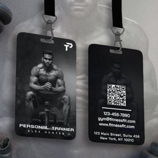 Personal Trainer Gym Fitness Personalisiert (2 SEI Ausweis