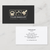 Personal Trainer Kettlebell, Dumbell, Stopwatch Visitenkarte (Vorne/Hinten)