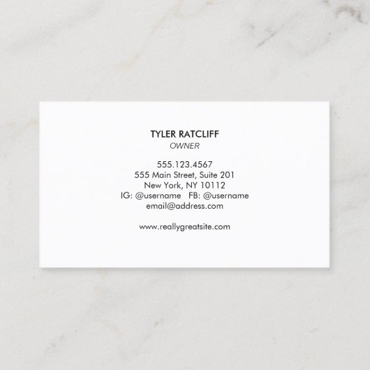 Personal Trainer Kettlebell, Dumbell, Stopwatch Visitenkarte (Rückseite)