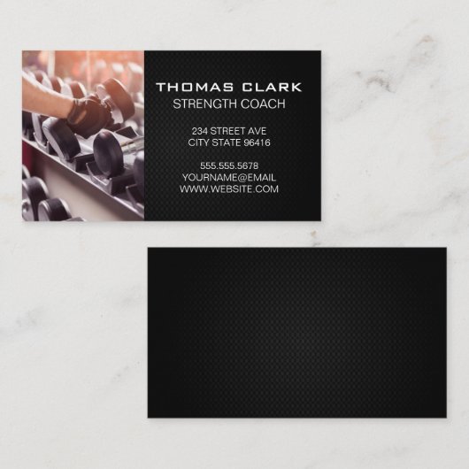 Personal Trainer | Krafttraining | Gewichte Visitenkarte (Vorne/Hinten)