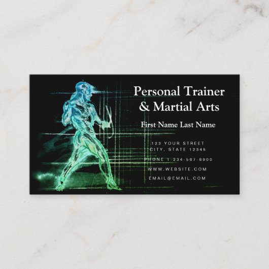 Personal Trainer & Martial Arts Business Card Visitenkarte (Vorderseite)