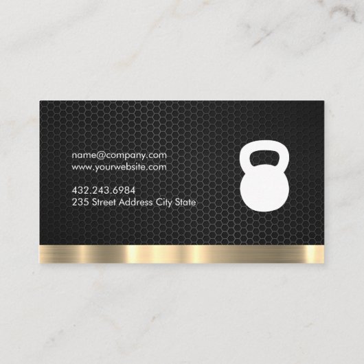 Personal Trainer Metallic Gold Trim Visitenkarte (Rückseite)