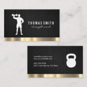 Personal Trainer Metallic Gold Trim Visitenkarte (Vorne/Hinten)