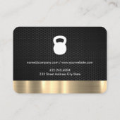 Personal Trainer Metallic Gold Trim Visitenkarte (Rückseite)