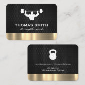 Personal Trainer Metallic Gold Trim Visitenkarte (Vorne/Hinten)