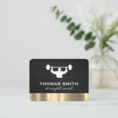 Personal Trainer Metallic Gold Trim Visitenkarte (Stehend Vorderseite)