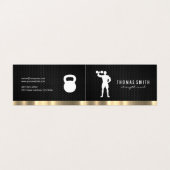 Personal Trainer Metallic Gold Trim Visitenkarten (Außenseite Aufgefaltet)