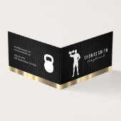 Personal Trainer Metallic Gold Trim Visitenkarten (Vorderseite)