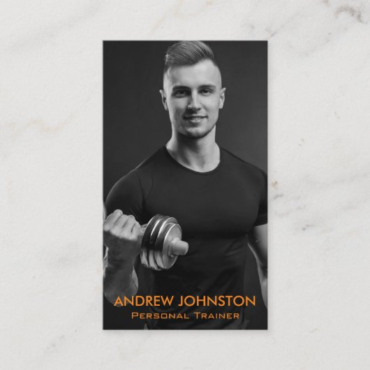 Personal Trainer oder Coach Black & Orange Terminkarte (Vorderseite)