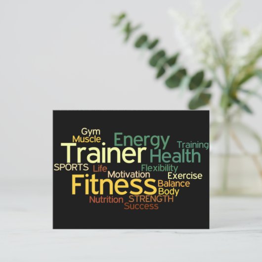 Personal Trainer oder Fitness Center Post Card Postkarte (Stehend Vorderseite)