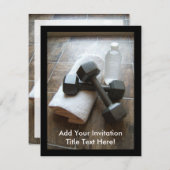 Personal Trainer oder Fitness Dumbells Handtuch &  Einladung (Vorne/Hinten)