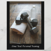 Personal Trainer oder Fitness Dumbells Handtuch &  Flyer (Vorne)