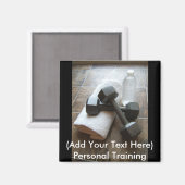 Personal Trainer oder Fitness Dumbells Handtuch & Magnet (Vorderseite/Rückseite)