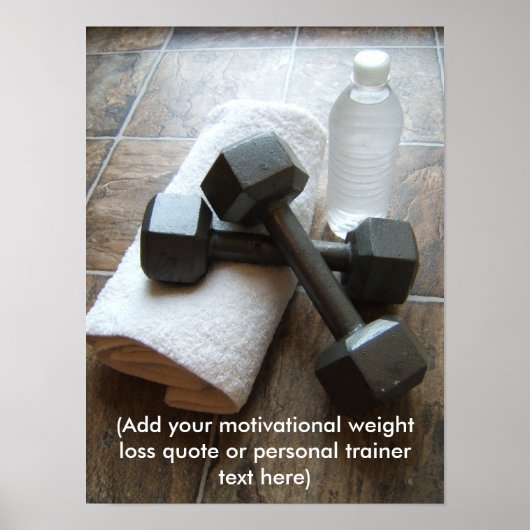 Personal Trainer oder Fitness Dumbells Handtuch &  Poster (Vorne)