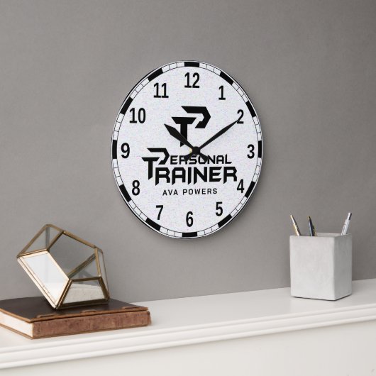 Personal Trainer Personalisiert Große Wanduhr (Büro)