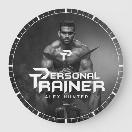 Personal Trainer Personalisiert Große Wanduhr (Vorderseite)