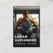 Personal Trainer QR Code Foto für moderne Fitness Visitenkarte (Vorderseite)