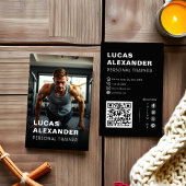 Personal Trainer QR Code Foto für moderne Fitness Visitenkarte
