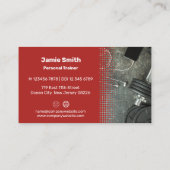 Personal Trainer Red Business Card mit Foto Visitenkarte (Rückseite)