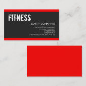 Personal Trainer Red Dark Gray Business Card Visitenkarte (Vorne/Hinten)