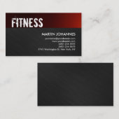 Personal Trainer Red Gray Business Card Visitenkarte (Vorne/Hinten)