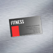Personal Trainer Red Gray Magnetische Visitenkarte (Beispiel)