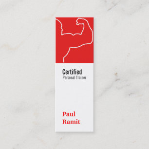 Personal Trainer Red Vertical Business Card Mini Visitenkarte