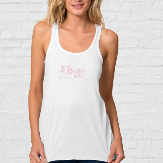 Personal Trainer | Rosa und Weiß Personalisiert Tank Top