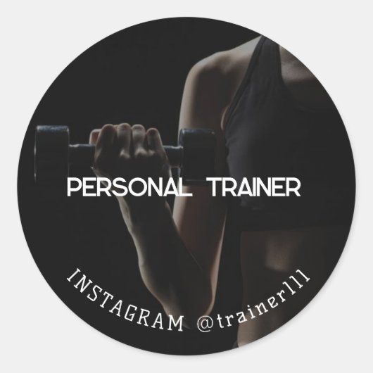 Personal Trainer Runder Aufkleber (Vorderseite)