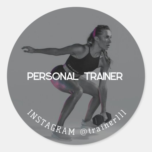 Personal Trainer Runder Aufkleber (Vorderseite)