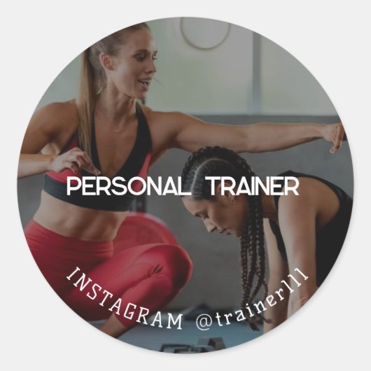 Personal Trainer Runder Aufkleber (Vorderseite)