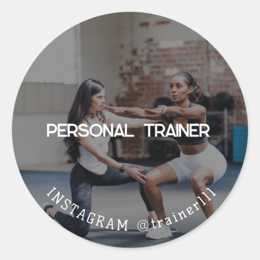 Personal Trainer Runder Aufkleber (Vorderseite)
