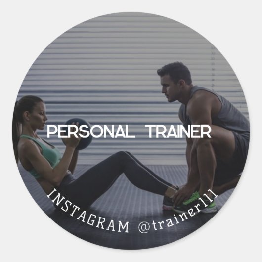 Personal Trainer Runder Aufkleber (Vorderseite)